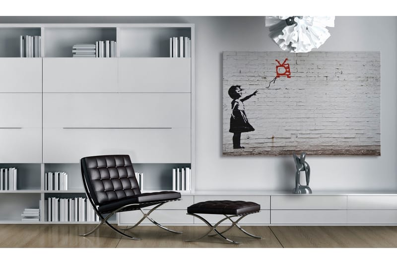 Tavla Girl With Tv Banksy 60x40 - Artgeist sp. z o. o. - Inredning & dekor - Tavlor & konst - Canvastavla