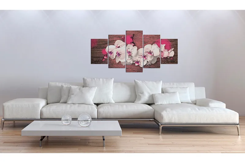 Tavla Glädje Och Orkidé 200x100 - Artgeist sp. z o. o. - Inredning & dekor - Tavlor & konst - Canvastavla