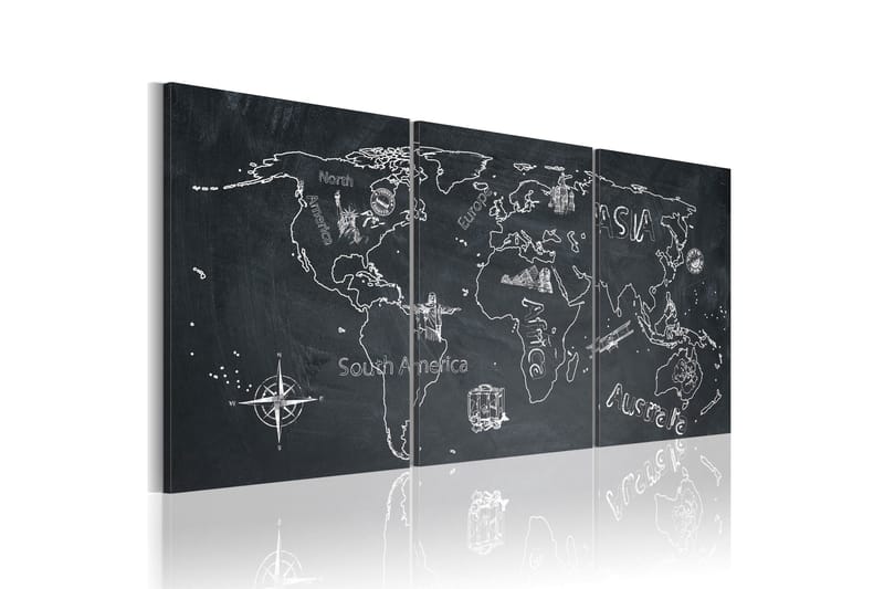 Tavla Globetrotter 120X60 Svart, Artgeist sp. z o. o.