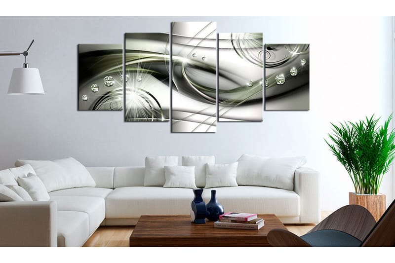 Tavla Glowing Green Wave 200x100 - Artgeist sp. z o. o. - Inredning & dekor - Tavlor & konst - Canvastavla