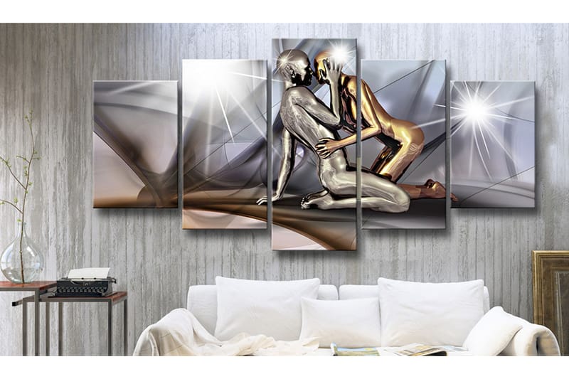 Tavla Gold Couple 100X50 Vit Vit - Artgeist sp. z o. o. - Inredning & dekor - Tavlor & konst - Canvastavla