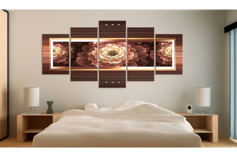 Tavla Gold Gerbera 100x50 - Artgeist sp. z o. o. - Inredning & dekor - Tavlor & konst - Canvastavla