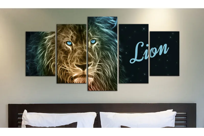 Tavla Gold Lion 100x50 - Artgeist sp. z o. o. - Inredning & dekor - Tavlor & konst - Canvastavla
