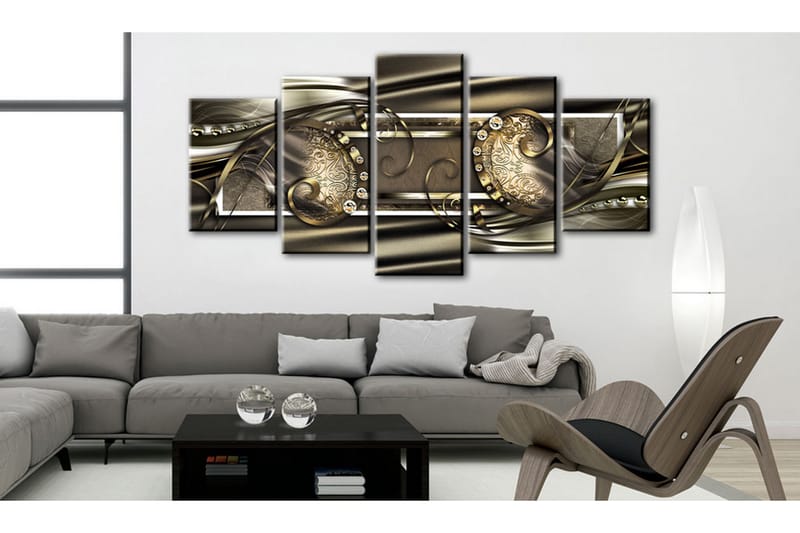 Tavla Golden Beans 100X50 Gul|Grå - Artgeist sp. z o. o. - Inredning & dekor - Tavlor & konst - Canvastavla