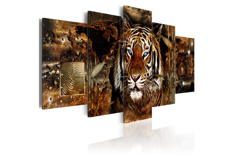 Tavla Golden Jungle 100X50 Brun|Flerfärgad|Vit - Artgeist sp. z o. o. - Inredning & dekor - Tavlor & konst - Canvastavla