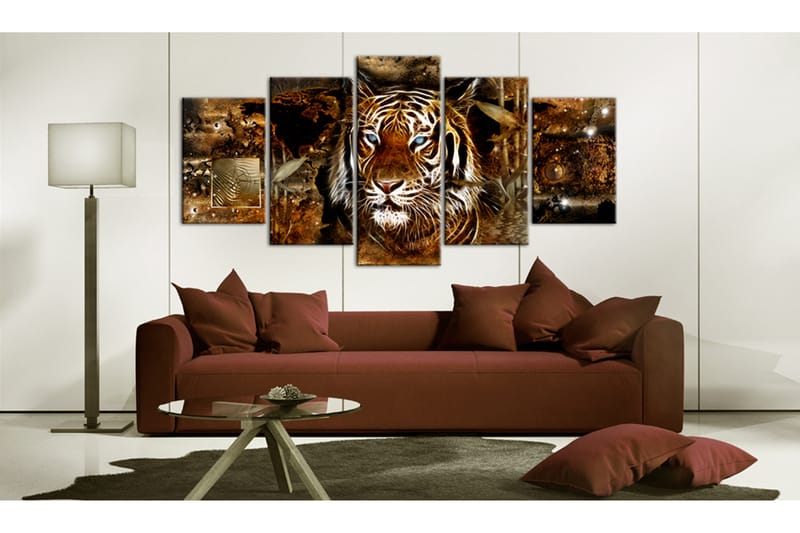 Tavla Golden Jungle 200X100 Brun|Flerfärgad|Vit - Artgeist sp. z o. o. - Inredning & dekor - Tavlor & konst - Canvastavla