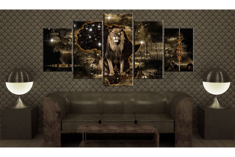 Tavla Golden Lion 100x50 - Artgeist sp. z o. o. - Inredning & dekor - Tavlor & konst - Canvastavla