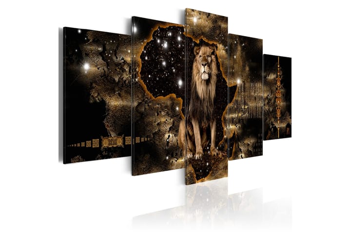Tavla Golden Lion 200X100 Brun|Vit - Artgeist sp. z o. o. - Canvastavla