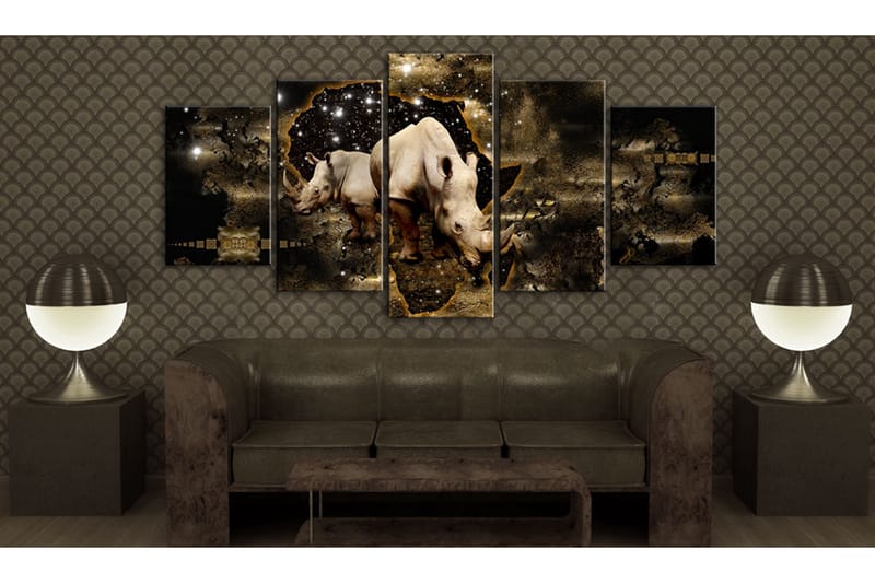Tavla Golden Rhino 100x50 - Artgeist sp. z o. o. - Inredning & dekor - Tavlor & konst - Canvastavla