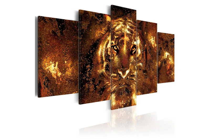 Tavla Golden Tiger 100X50 Brun, Artgeist sp. z o. o.