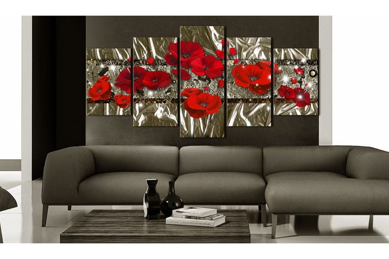 Tavla Golden Poppies 100X50 Röd - Artgeist sp. z o. o. - Inredning & dekor - Tavlor & konst - Canvastavla