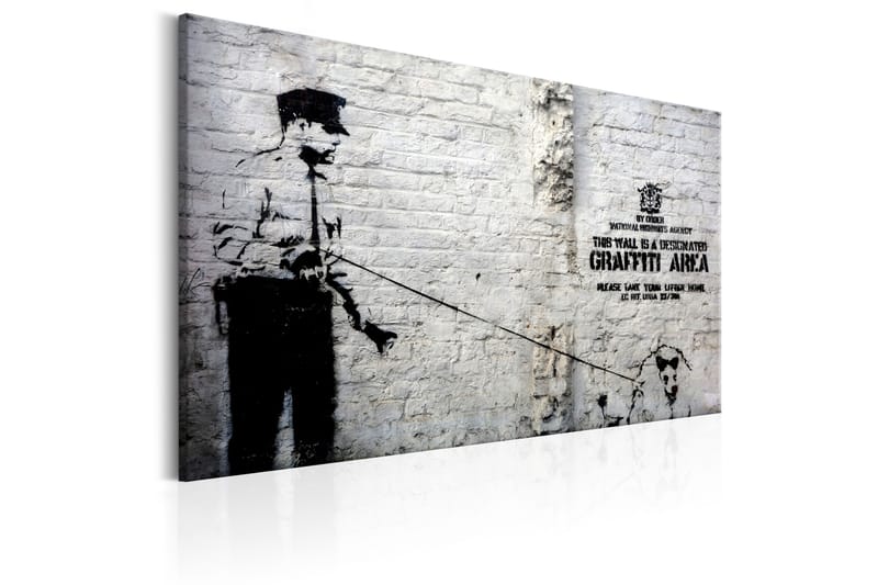 TAVLA Graffiti Area (Police and a Dog) by Banksy 120x80 - Artgeist sp. z o. o. - Inredning & dekor - Tavlor & konst - Canvastavla