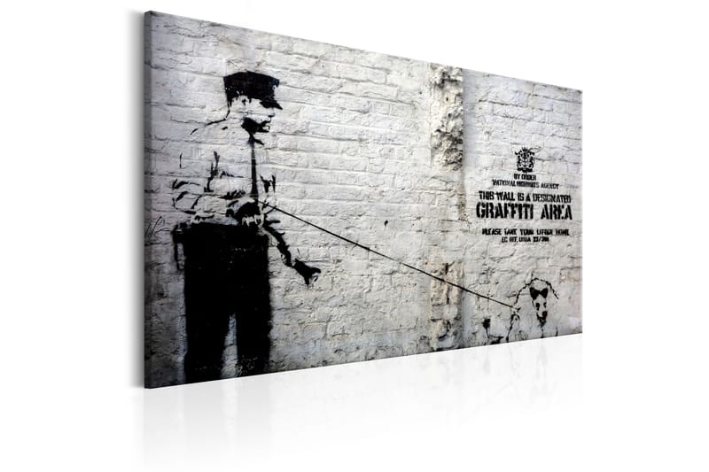TAVLA Graffiti Area (Police and a Dog) by Banksy 120x80 - Artgeist sp. z o. o. - Canvastavla