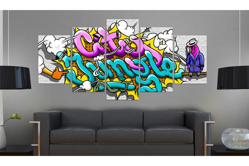 Tavla Graffiti City Jungle 100x50 - Artgeist sp. z o. o. - Inredning & dekor - Tavlor & konst - Canvastavla