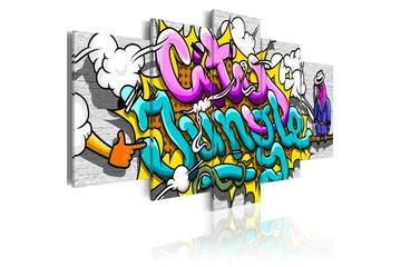 Tavla Graffiti City Jungle 100X50 Flerfärgad