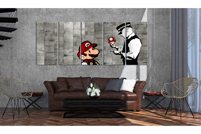 Tavla Graffiti On Concrete 225x90 - Artgeist sp. z o. o. - Inredning & dekor - Tavlor & konst - Canvastavla