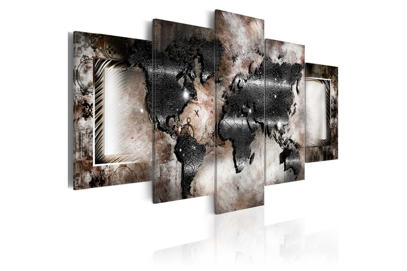 Tavla Graphite Map 200X100 Flerfärgad|Vit, Artgeist sp. z o. o.