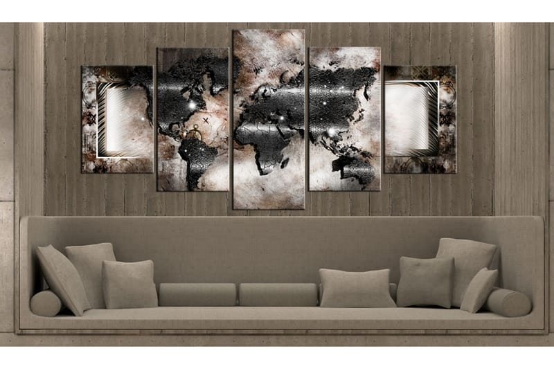 Tavla Graphite Map 200X100 Flerfärgad|Vit - Artgeist sp. z o. o. - Inredning & dekor - Tavlor & konst - Canvastavla