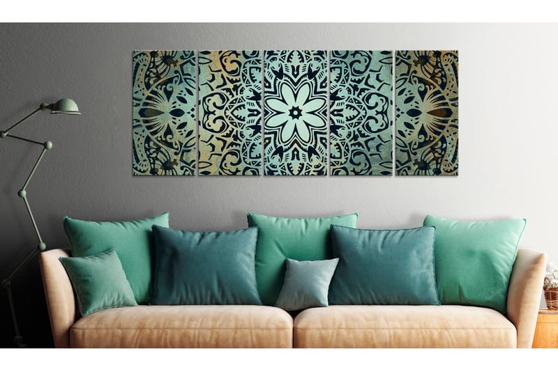 Tavla Green Mandala 200X80 Blå - Artgeist sp. z o. o. - Inredning & dekor - Tavlor & konst - Canvastavla