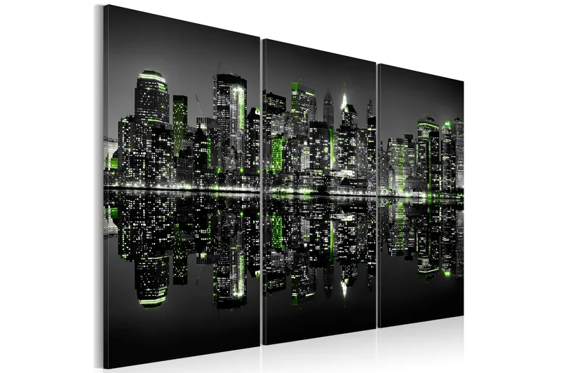 Tavla Green New York 60X40 Svart, Artgeist sp. z o. o.