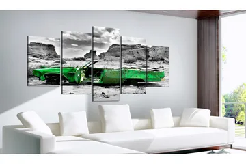 Tavla Green Retro Car At Colorado Desert 200x100 - Artgeist sp. z o. o. - Inredning & dekor - Tavlor & konst - Canvastavla