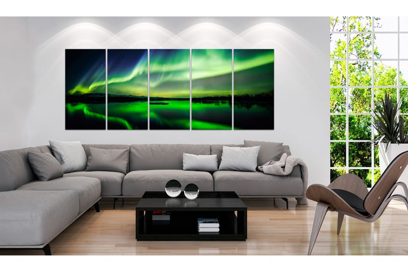 Tavla Green Sky 200X80 Grön|Flerfärgad|Vit - Artgeist sp. z o. o. - Inredning & dekor - Tavlor & konst - Canvastavla