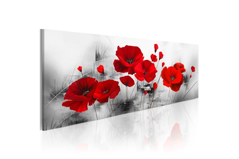 Tavla Grey Garden 135X45 Röd|Vit - Artgeist sp. z o. o. - Inredning & dekor - Tavlor & konst - Canvastavla