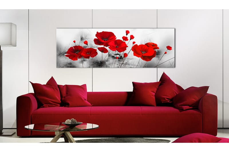 Tavla Grey Garden 135X45 Röd|Vit - Artgeist sp. z o. o. - Inredning & dekor - Tavlor & konst - Canvastavla