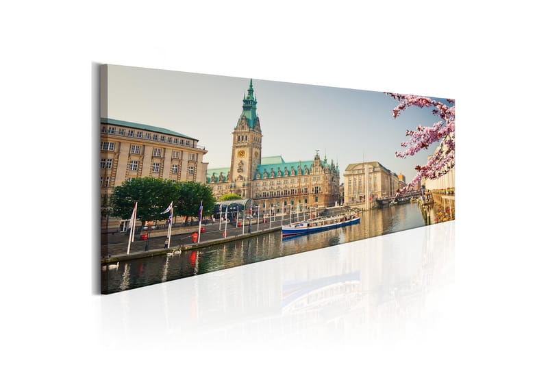Tavla Hamburg Town Hall 120X40 Flerfärgad|Vit - Artgeist sp. z o. o. - Inredning & dekor - Tavlor & konst - Canvastavla