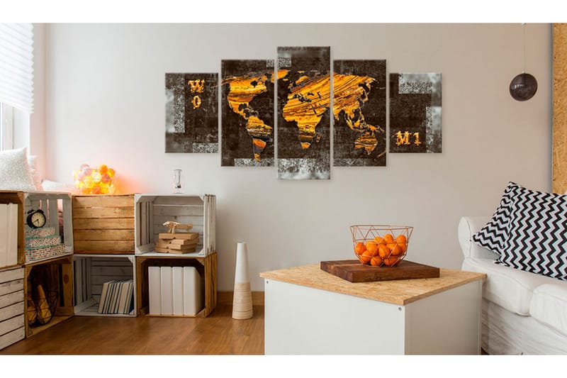 Tavla Hidden Treasure World Map 200x100 - Artgeist sp. z o. o. - Inredning & dekor - Tavlor & konst - Canvastavla