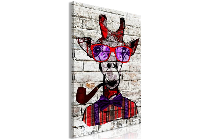 TAVLA Hipster Giraffe (1 Part) Vertical 60x90 - Artgeist sp. z o. o. - Inredning & dekor - Tavlor & konst - Canvastavla