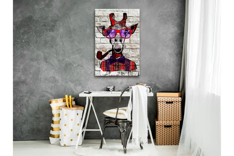 Tavla Hipster Giraffe (1 Part) Vertical 60x90, Artgeist sp. z o. o.