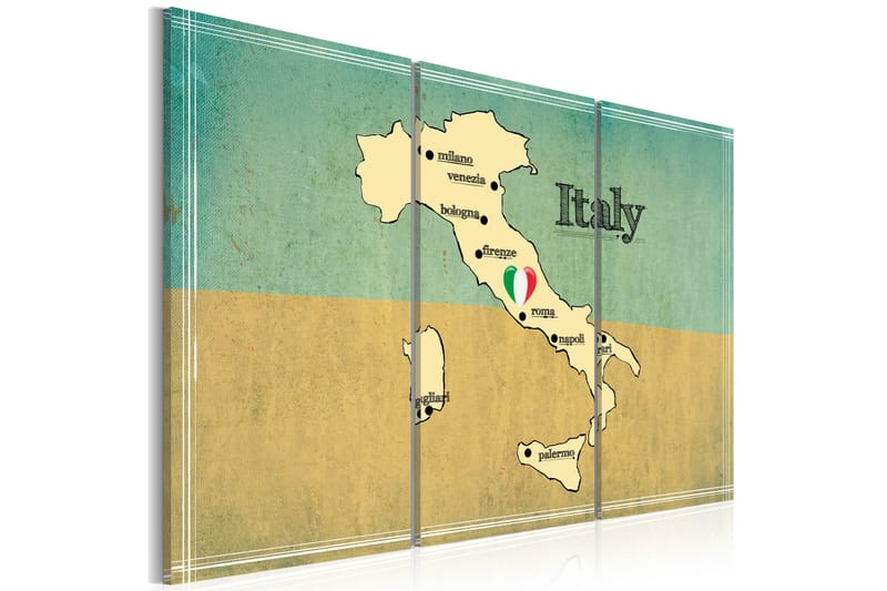 Tavla Hjärtat Av Italien Triptyk 120x80, Artgeist sp. z o. o.