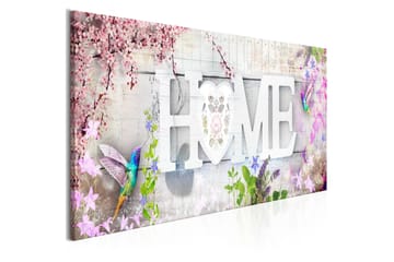 Tavla Home and Hummingbirds (1 Part) Pink Narrow 150x50 - Artgeist sp. z o. o. - Inredning & dekor - Tavlor & konst - Canvastavla