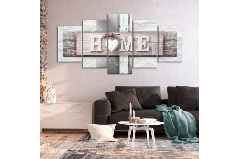 Tavla Home Eclecticism 5 Parts Wide 225X100 Grå - Artgeist sp. z o. o. - Canvastavla Tavla Home Eclecticism 5 Parts Wide 225X100 Grå - Artgeist sp. z o. o. - Canvastavla