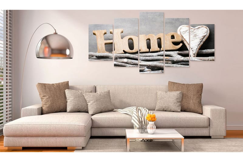 Tavla Home Forest Cottage 100X50 Grå|Beige|Vit - Artgeist sp. z o. o. - Inredning & dekor - Tavlor & konst - Canvastavla