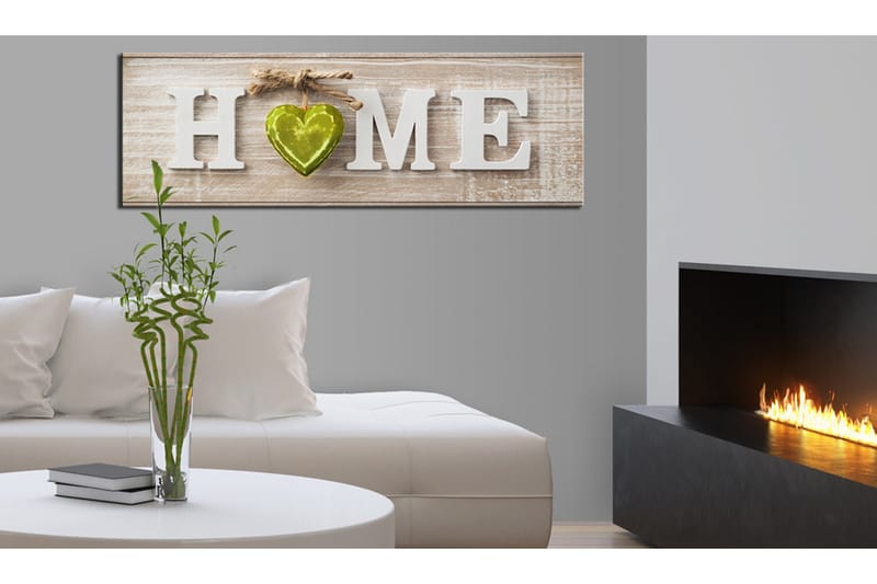 Tavla Home: Green 120x40 - Artgeist sp. z o. o. - Inredning & dekor - Tavlor & konst - Canvastavla