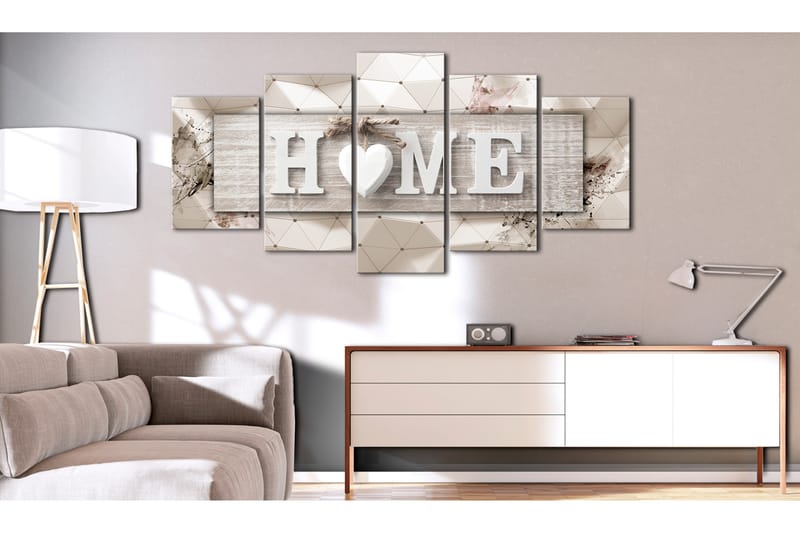 Tavla Home Modern Geometry 100X50 Grå|Beige - Artgeist sp. z o. o. - Inredning & dekor - Tavlor & konst - Canvastavla