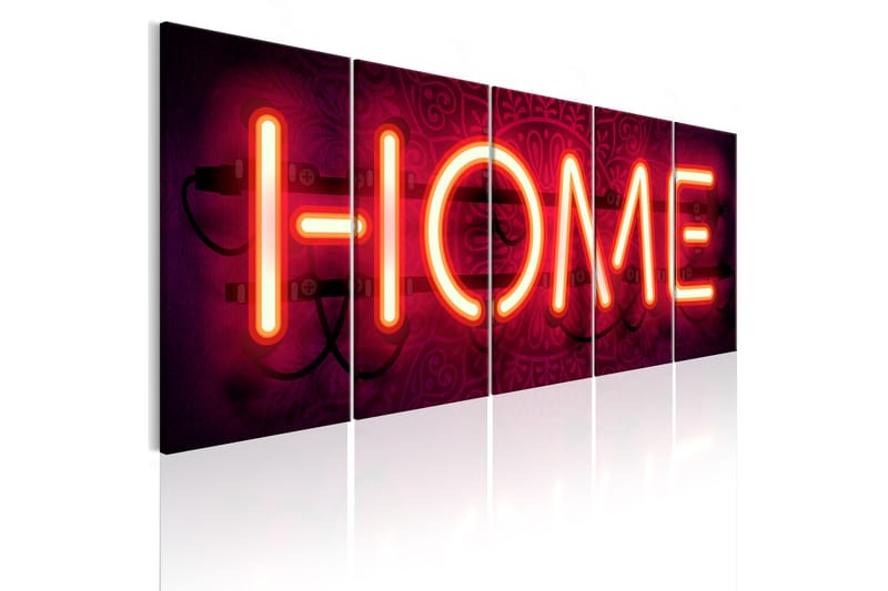 Tavla Home Neon 200X80 Röd - Artgeist sp. z o. o. - Canvastavla