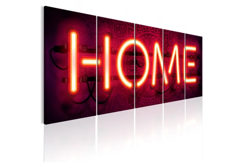 Tavla Home Neon 200X80 Röd, Artgeist sp. z o. o.