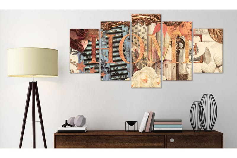 Tavla Home Retro 100X50 Flerfärgad - Artgeist sp. z o. o. - Inredning & dekor - Tavlor & konst - Canvastavla