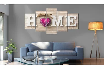 Tavla Home Pink Heart 100x50 - Artgeist sp. z o. o. - Inredning & dekor - Tavlor & konst - Canvastavla