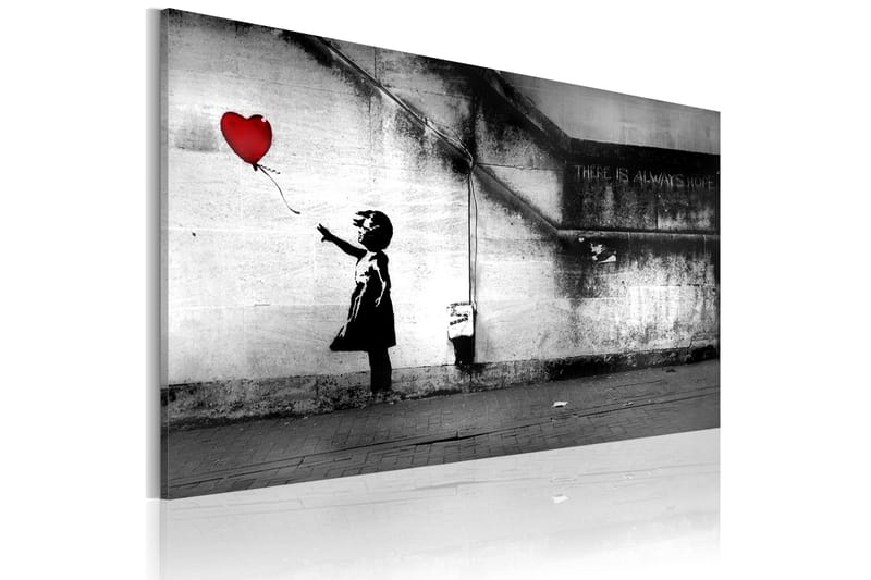 Tavla Hope Banksy 60X40 Grå|Vit Street art - Artgeist sp. z o. o. - Canvastavla