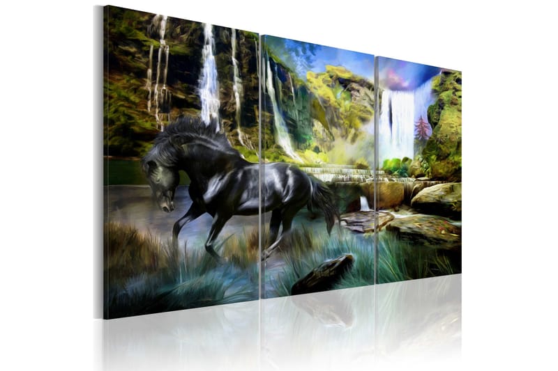 Tavla Horse On The Sky-Blue Waterfall Background 120x80, Artgeist sp. z o. o.