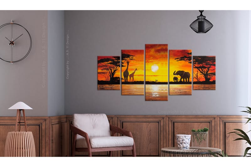 Tavla Hot Safari 100X50 Orange - Artgeist sp. z o. o. - Inredning & dekor - Tavlor & konst - Canvastavla