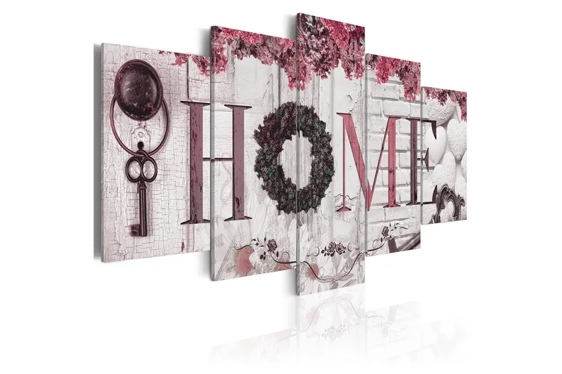 Tavla House Of Memories 100X50 Rosa|Röd|Flerfärgad|Vit - Artgeist sp. z o. o. - Inredning & dekor - Tavlor & konst - Canvastavla