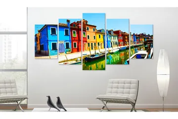 Tavla Houses In The Colors Of The Rainbow 200x100 - Artgeist sp. z o. o. - Inredning & dekor - Tavlor & konst - Canvastavla