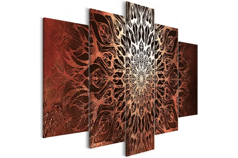 Tavla Hypnosis 5 Parts Orange Wide 200x100, Artgeist sp. z o. o.