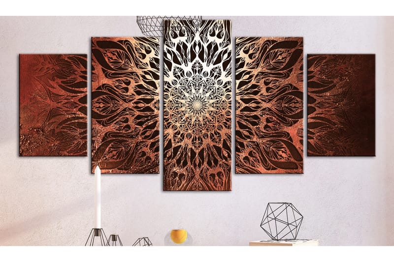 Tavla Hypnosis 5 Parts Orange Wide 200x100 - Artgeist sp. z o. o. - Inredning & dekor - Tavlor & konst - Canvastavla