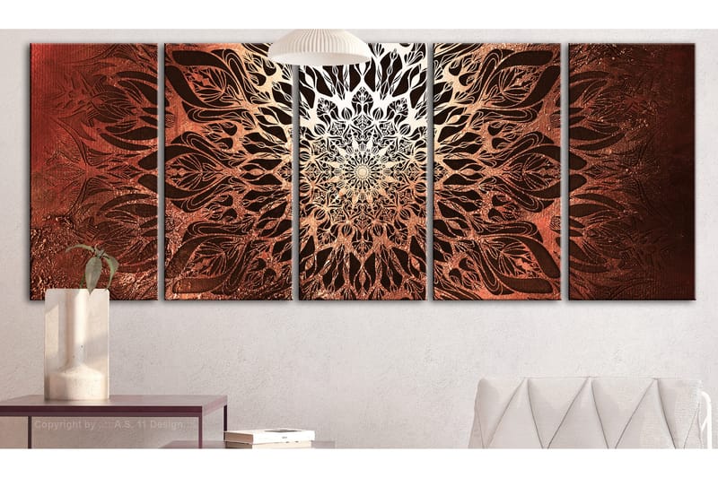 Tavla Hypnosis 5 Parts Orange Narrow 200x80 - Artgeist sp. z o. o. - Inredning & dekor - Tavlor & konst - Canvastavla